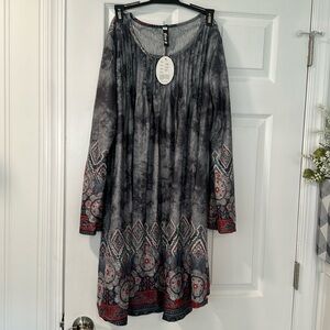 Gray and multi color tunic, can wear as a dress or shirt